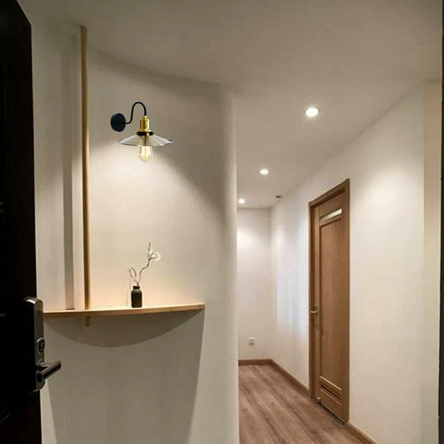 Moderno Muro Lampada Illuminazione Armatura Stile Retrò Vintage Luce Paralume UK