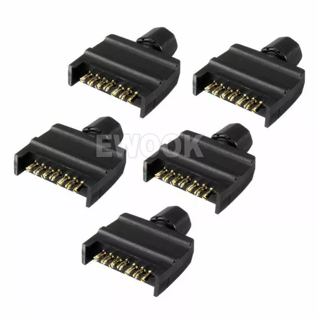 5x Trailer Plug 7 Pin Flat Male Adaptor Caravan Boat Car Connector Part Adapter 2