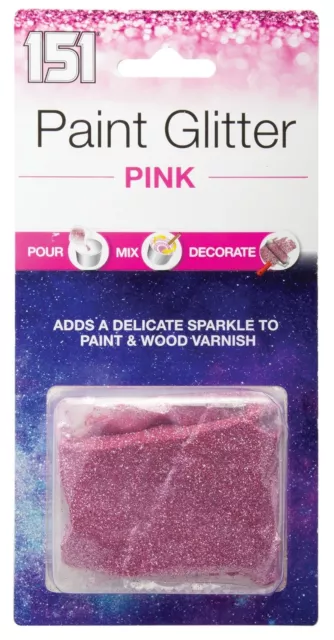 Pink Paint Glitter Adds Sparkle To Wall Emulsion & Varnish Pour Mix Decorate 28g