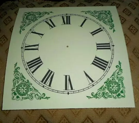 New Clock Dial Face Paper Card   4" Minute Track  Green Corner Designs Mantle