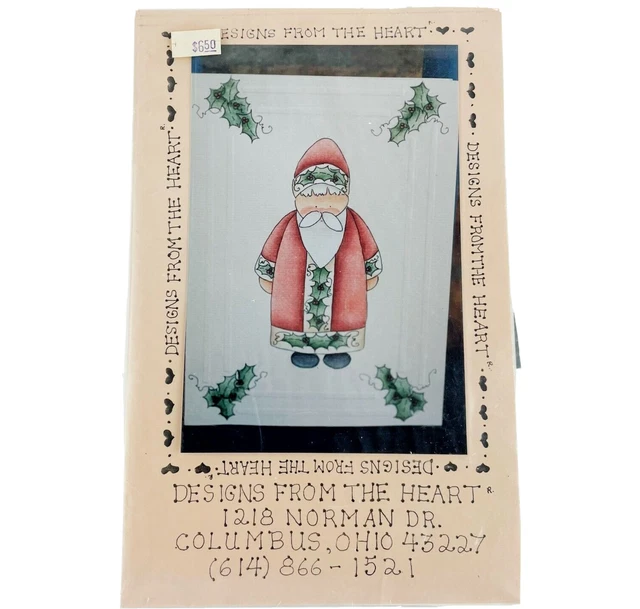 Instrucciones de patrón de Navidad Kris Kringle cubierta grabado papel diseños artesanales