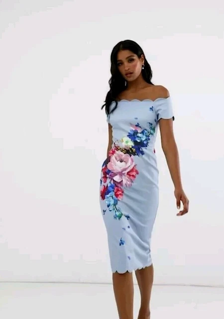 white christmas dresses Ted Baker Ammiah Frilled Floral V Neck Mini Dress main image 1