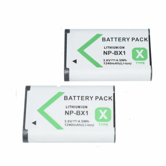 2x Battery Li-Ion For Sony Zv-1 Hx300 Hx400 Hx50V Rx1 Rx100 Rx100Ii Np-Bx1