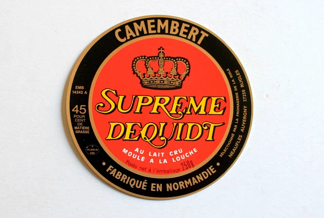 Etiquette Boite Fromage - Camembert De Normandie: Supreme Dequidt - Cheese Label