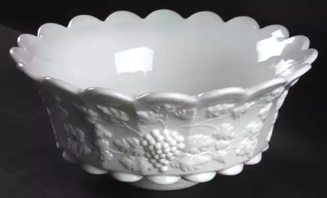 Westmoreland Paneled Grape Milk Glass Punch Bowl 769625