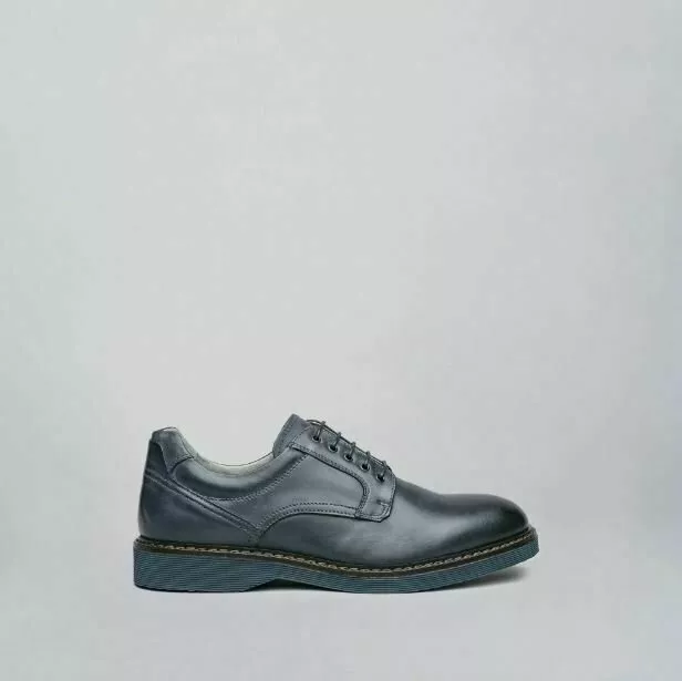 NERO GIARDINI UOMO derby in morbida pelle blu scarpe I001690U made in Italy