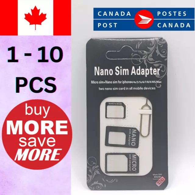 Sim Card Adapter Nano Sim Card Micro Sim Card & Standard Converter Toolkit Pin