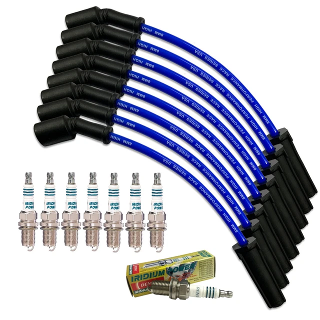 BLUE LEADS & Denso Iridium TT spark plugs Holden Commodore VE L98 6.0L