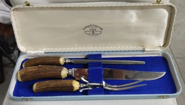 英国latham & owen sheffield englandナイフ 6本 LATHAM & OWEN Ltd. Excalibur Sheffield England Stag Carving Knife