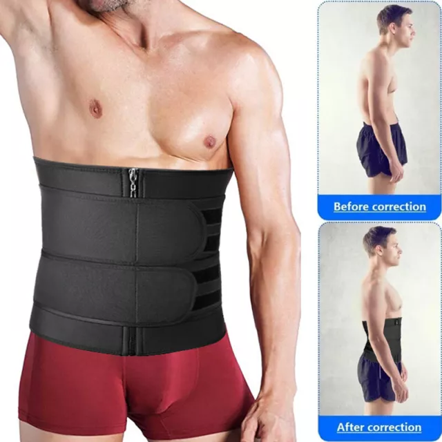 Men Orthopedic Corset Back Support Belt Brace Fajas Lumbar Waist Trainer Shaper