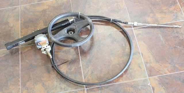 SSC13415 Teleflex 15' Rack & Pinion Steering Cable W/ Steering Wheel & Helm
