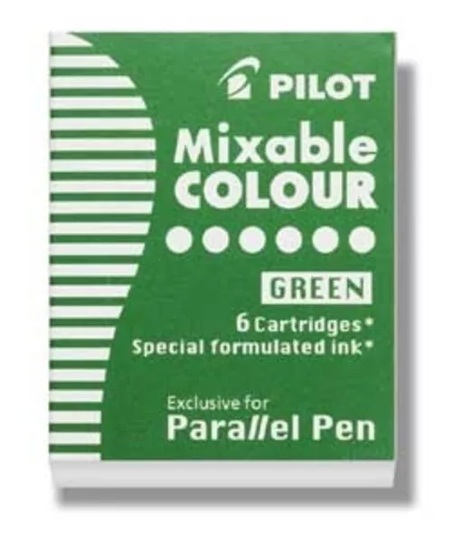Pilot Refills Parallel - Green 6 Pack  Fountain Pen Cartridge - NEW - P77308