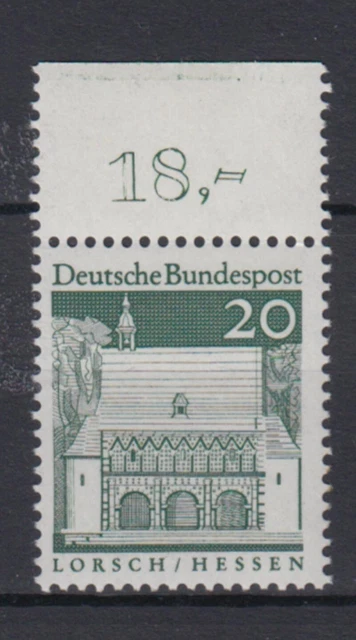 Bund 491 mit Oberrand Deutsche Bauwerke groß 20 Pf postfrisch
