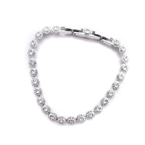 Swarovski Angelic Round Cut Bracelet Stone Silver Color /Mf Os Women