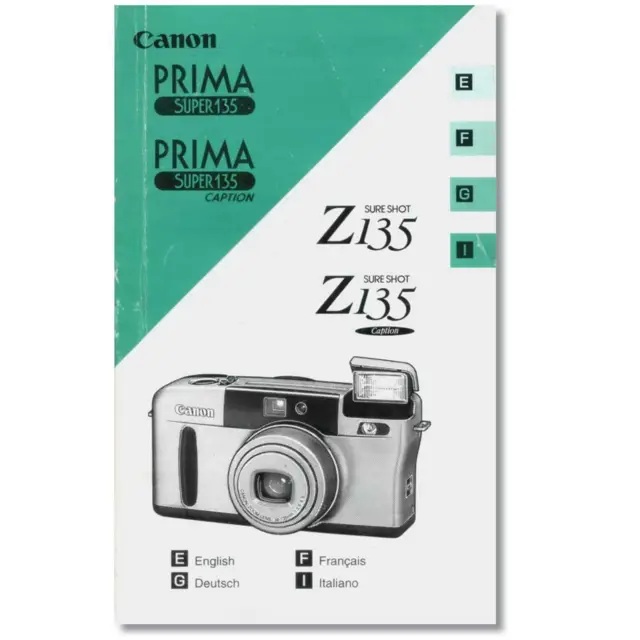 Canon Sure Shot Z135 Original Operating Manual Instructions User Guide Book