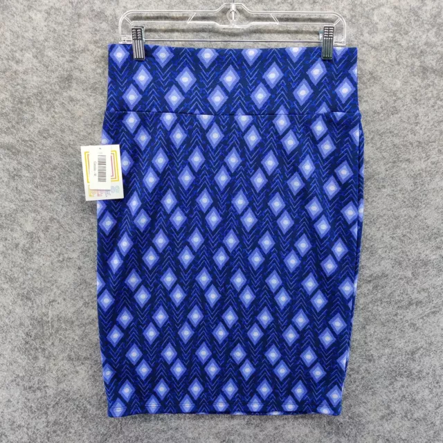 LulaRoe Skirt Women's Medium Purple Cassie Pencil Argyle Diamond Stretch Modest