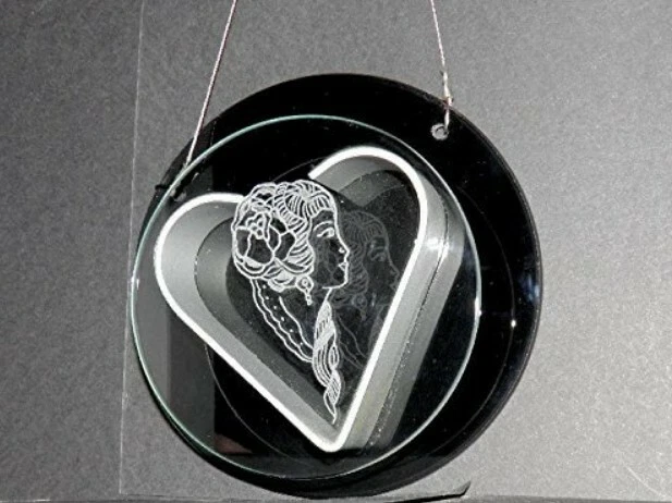 Cadre En Verre Gravé Johnny Hallyday - Artisanat D'art, Fait Main