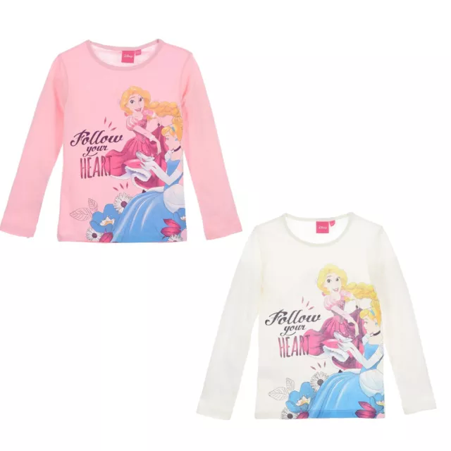 T-shirt ufficiale principessa Disney bambina bambini età 3-6 anni NUOVA