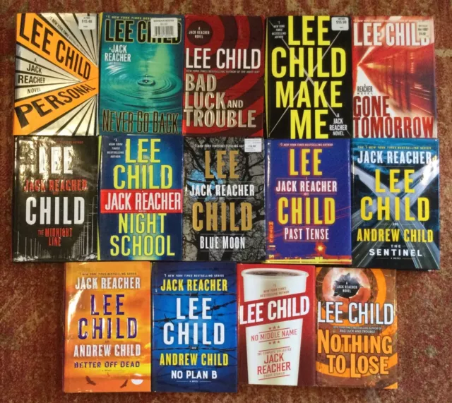 Lot 15 Hardcover Lee Child / Jack Reacher  w/ No Middle Name & Secret / HCDJ