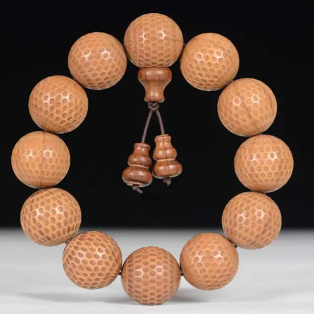 20MM Thuja Sculpture Mala Buddhism Lucky Bracelet Taseel Pray Souvenir Emotional