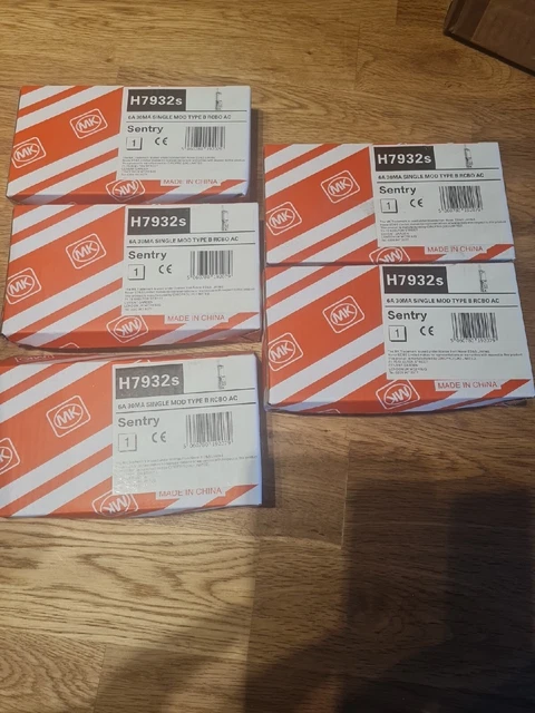 MK Sentry H7932S 6A RCBO Scatola da 5 RCBOS