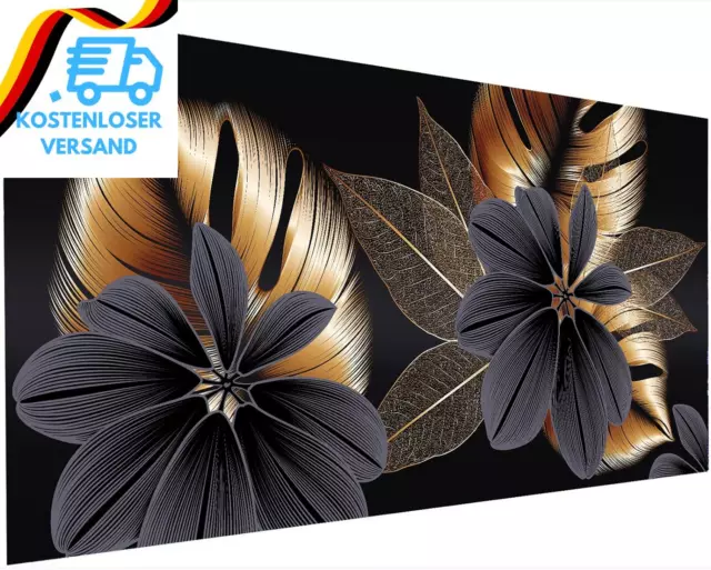 Aapxi Erwachsene Blumen 40X80Cm - 5D Diamond Painting Set XXL Gold Blatt - Diama