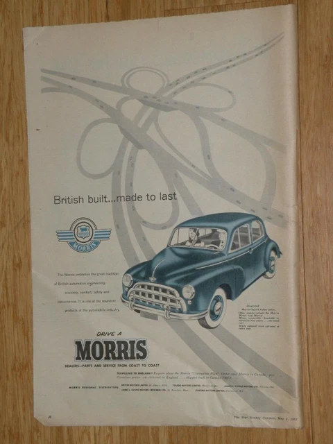 Canadian Magazine Ad* - 1953 - Morris Automobiles