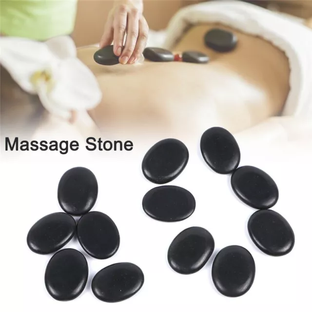 7Pc/12Pcs Natural Massage Hot Stone Beauty Massage Spa Rock Basalt Care Tool Set
