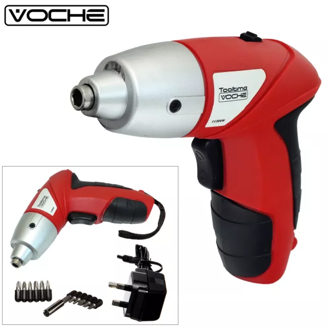 Voche® 3.6V Cordless Rechargeable Electric Screwdriver & 12Pc Bits And Charger