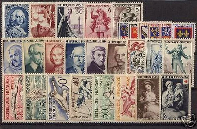 Frankreich Jahr Vollständig 1953 Yvert N° 940-67, 28 Stempel Neu Xx Ttb Wert