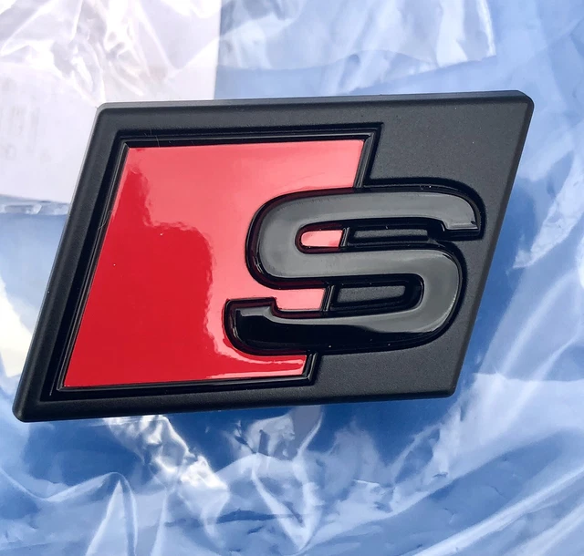 LOGO AUDI S Calandre Grille Sport ETron Black Edition Badge Original
