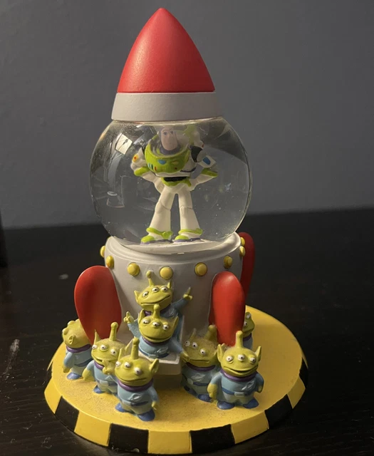 DISNEY SNOW GLOBE Toy Story Buzz Lightyear Alien Rocket Ship Pixar Mini