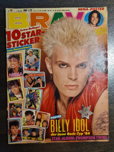 BRAVO 19/1984 Heft - Billy Idol, Nena, Cyndi Lauper, Status Quo, Queen - Top!