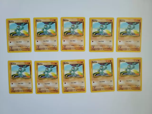 X10 Pokemon WOTC Machop 52/102 Base Set Card Unlimited Common NM