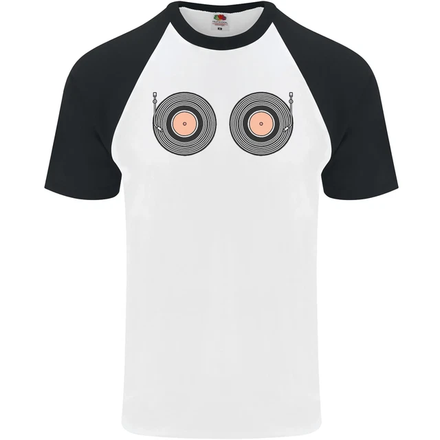 Tetta Ponti Dj Djing Divertente Giradischi Vinile Uomo S/S Baseball T-Shirt