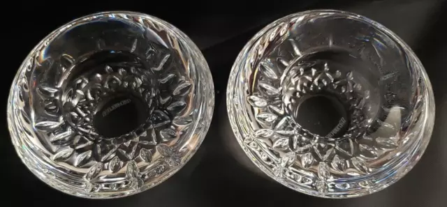 Waterford Crystal Lismore 2 Votive Candleholders In Original Box Blown Glass