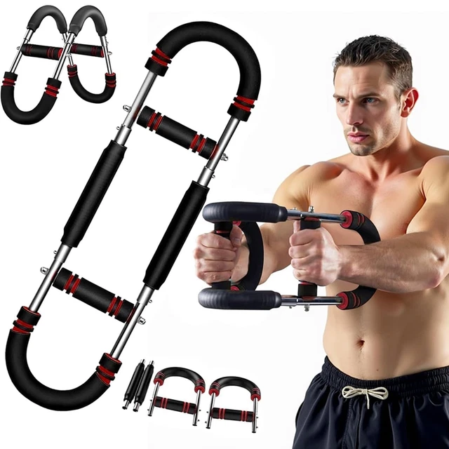 3 STUFEN TWISTER Armtrainer Brusttraining, Power Twister Bar, 30-50
