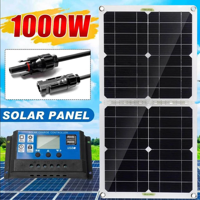 FLEXIBLE 1000W SOLAR Panel Battery Charger+Controller Kit Caravan/Van