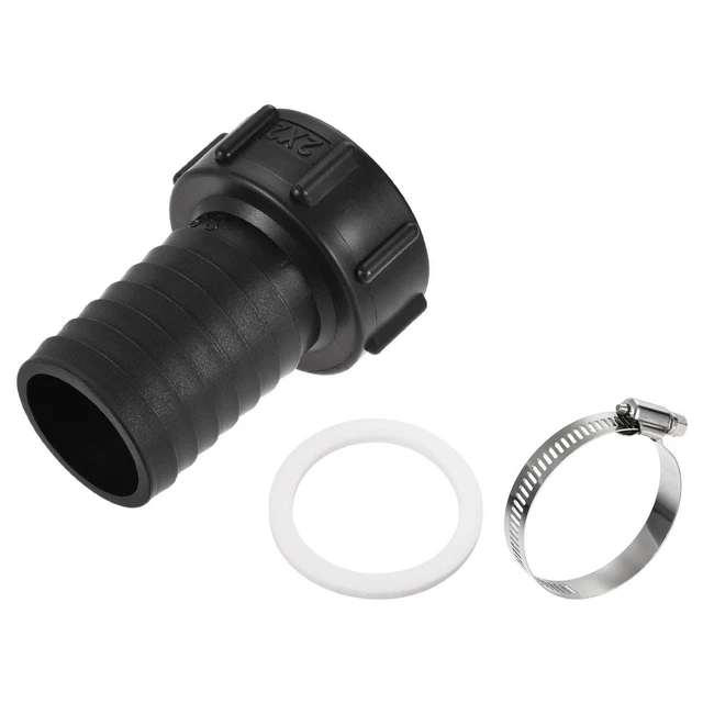IBC Serbatoio Tubo Flessibile Adattatore 60mm Grosso Filettatura a 50mm Nero