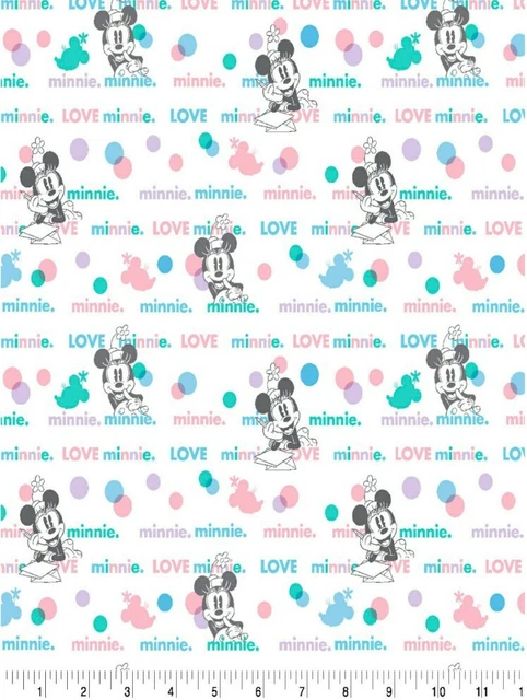 Lined Window Valance Curtain 42 X 15 Disney Minnie Mouse Pastel Love Dots