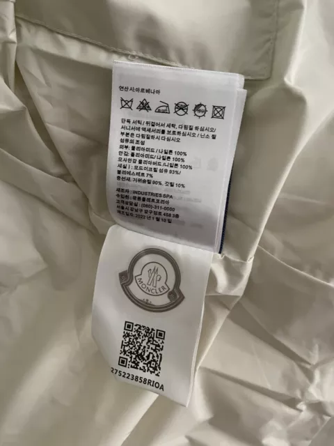 MONCLER originale Gilet imbottito in piuma  nuovo TAGLIA 3 colore Bianco 2