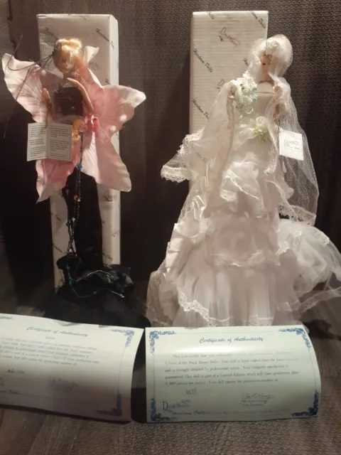 Hand Crafted Doll Lot Debby The Bride &  Halia The Fairy Vintage  Numbered  15"