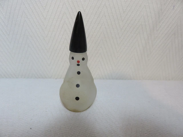 Vintage Soviet snowman perfume glass figural bottle       ships USPS for USA