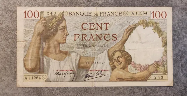 France Billet de 100 Francs Sully du 23/05/1940  A.11264 Ref F.26/30