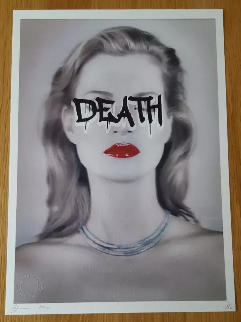 DEATH NYC * Hand Signed Ltd Edition Print * Kate Moss -& NYC COA 45cmx32cm