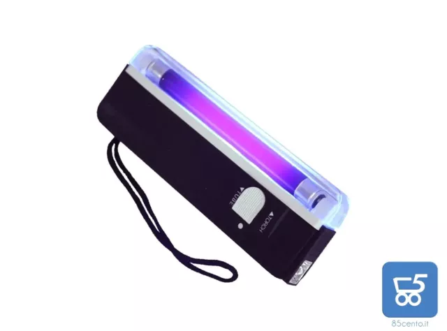 Lampada UV Neon Riconoscimento Banconote False a Batteria Tascabile