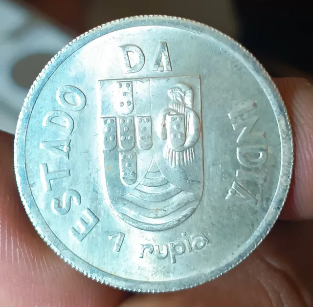 India Portuguese 1935 Silver Rupia UNC #3