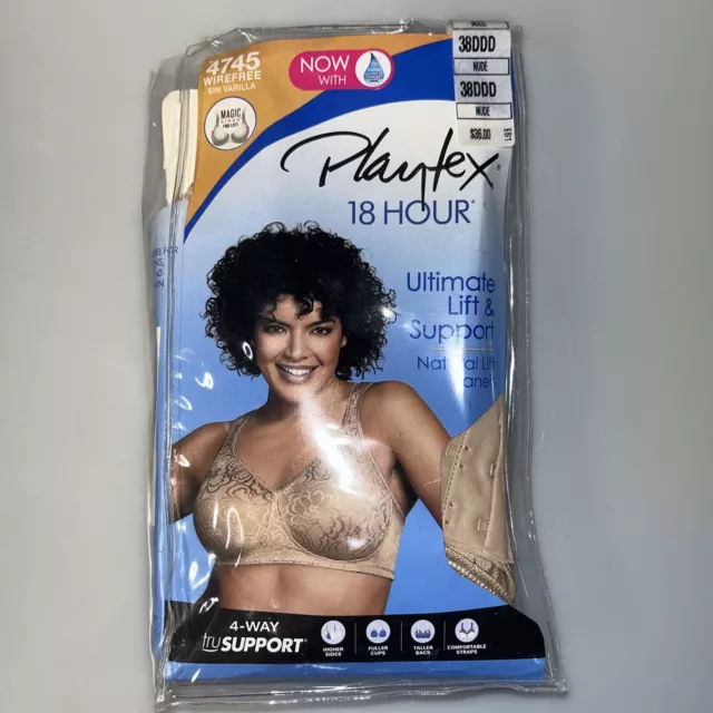 PLAYTEX WOMENS 38DDD 18 Hour Ultimate Lift Support Non Wire Bra
