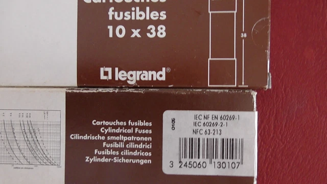 10 CARTOUCHE  FUSIBLE  10 x 38  10A aM  400V LEGRAND 10u ,  130 10