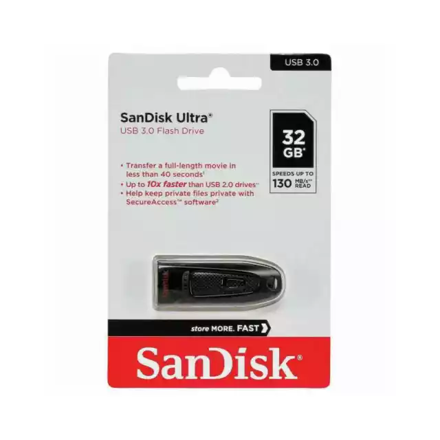 SanDisk Ultra 32gb Pen Drive USB 3.0 Flash Drive 130mb/S